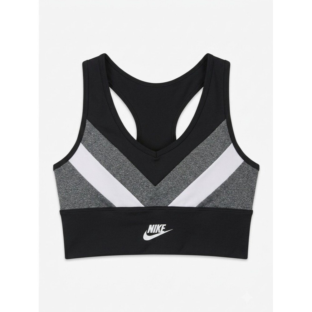 Nike Women's Sports Bra / Crop Top – Black, Grey & White Size S/M